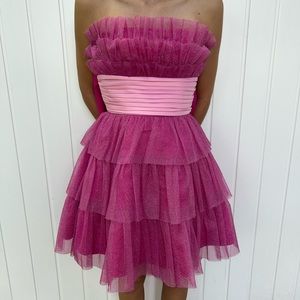 Betsy Johnson Pink Vintage Style Party Dress Size 2 (Pre-Owned)